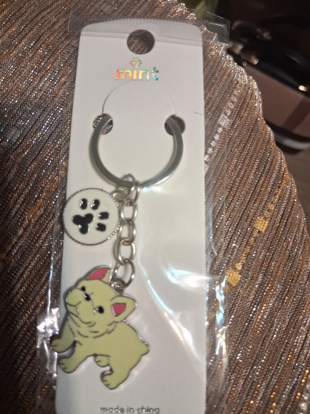 Frenchie charm chain and doggy paw